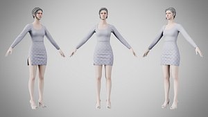 Dress 54 Gray Suit 3D