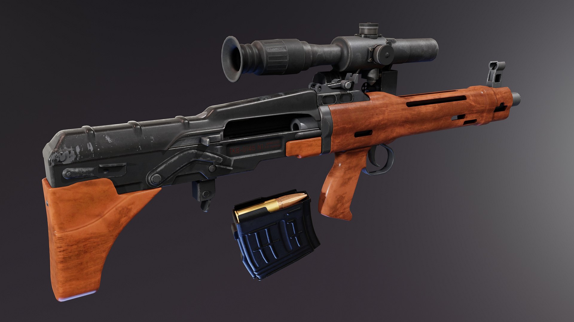 3D TKB 0145 Adov Prototype Rifle Model - TurboSquid 2400696