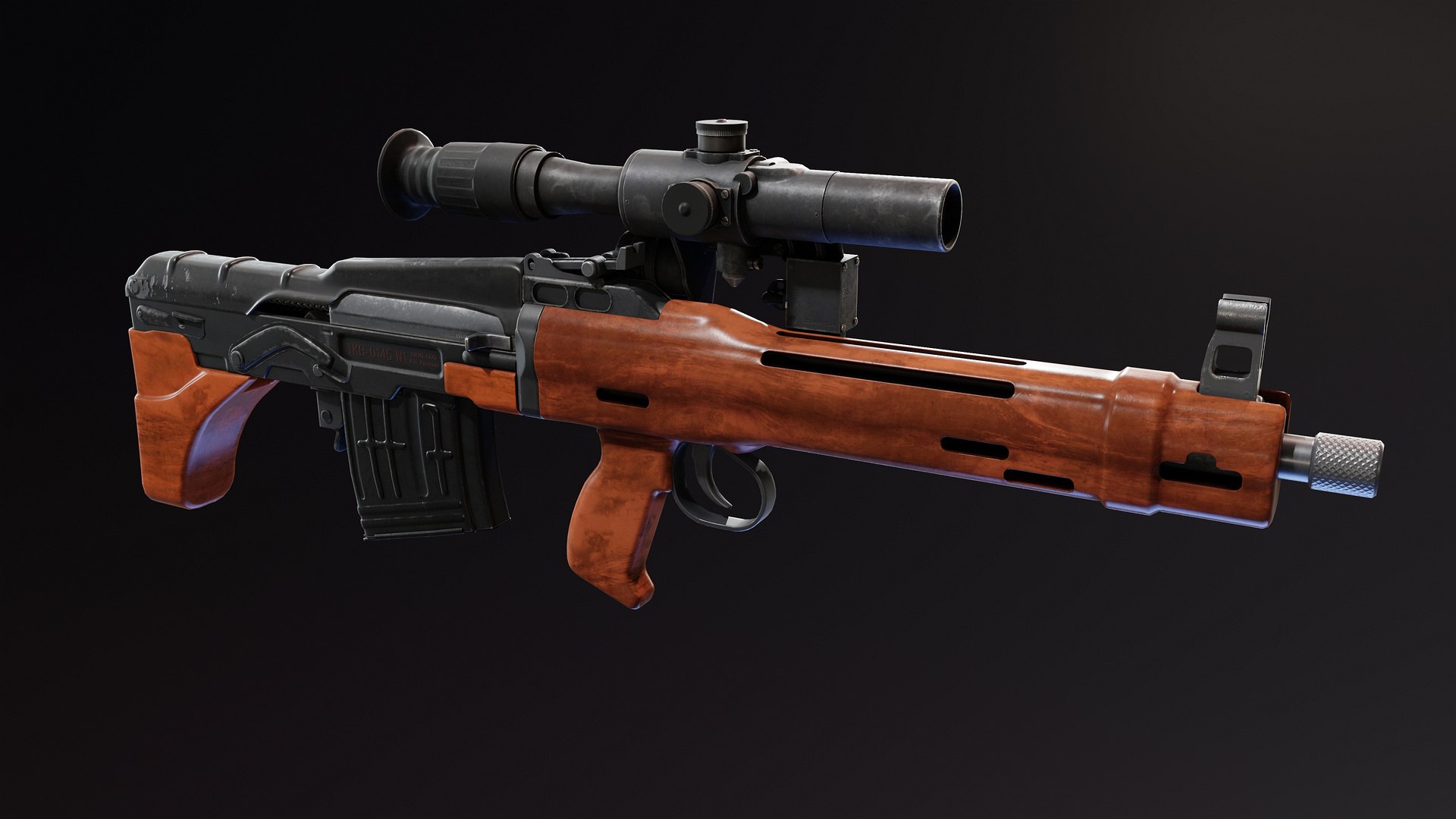 3D TKB 0145 Adov Prototype Rifle Model - TurboSquid 2400696