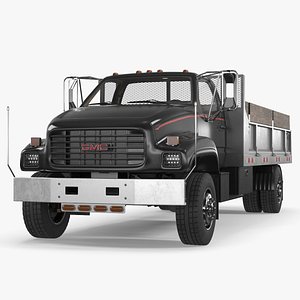 Chevrolet Kodiak C6500 Utility Stake Truck Black-Gray 3D