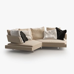 Modern Corner Sofa Sectional L Shape Minimal Platform Couch Cushions