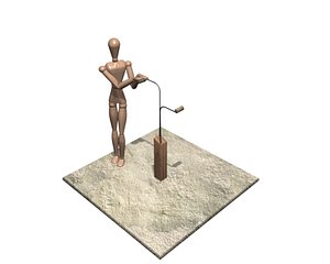 3d character wooden model