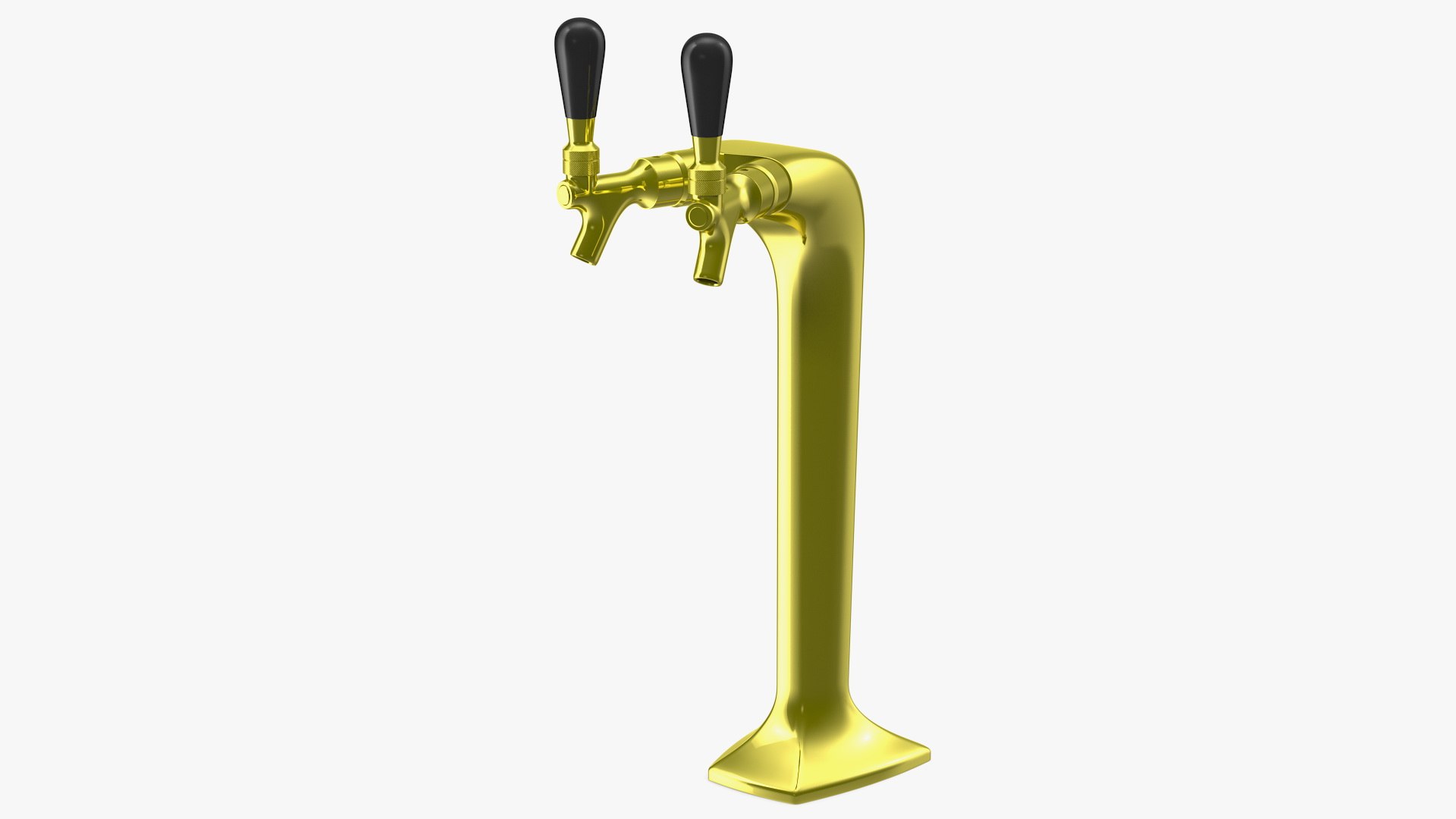 Double Tap Draft Beer Tower Brass 3D model preview