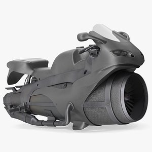 Futuristic Concept Motorcycle Gray Rigged