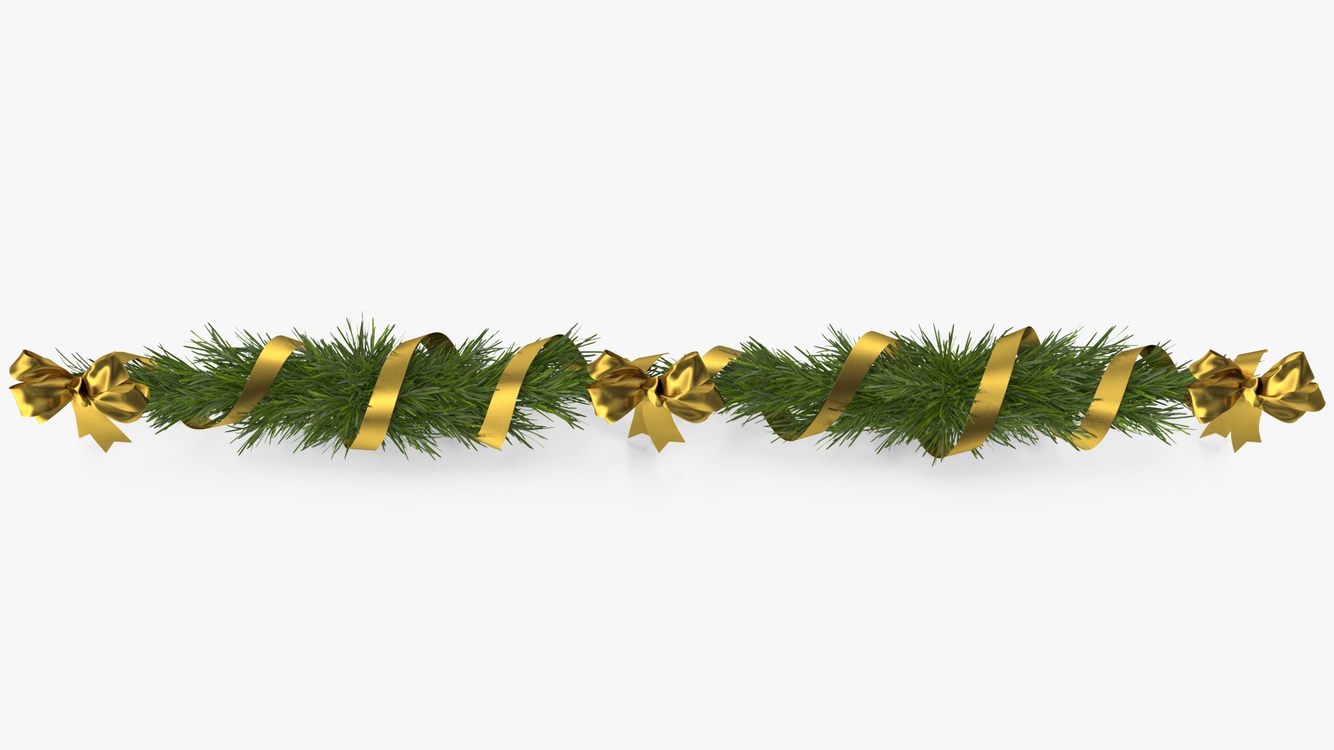 3D Christmas Garland V 2 With Gold Bows And Ribbon - TurboSquid 1810844