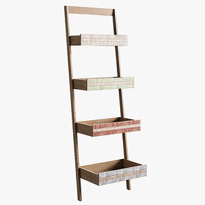3D realistic ladder bookcase model