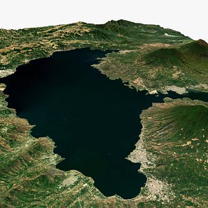 3D Lake Atitlan Solola Department Guatemala Central America model