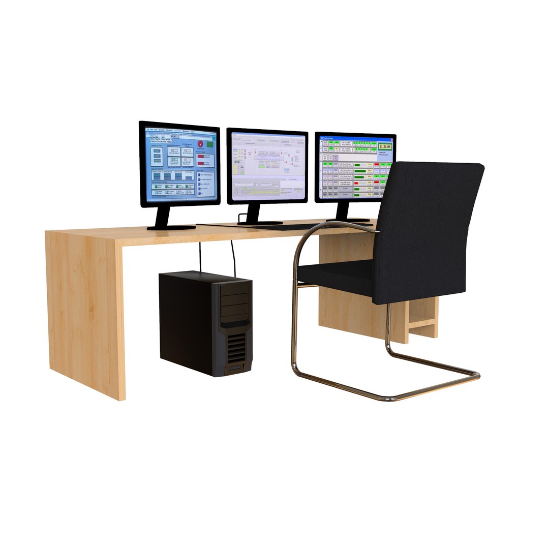 3D Computer Table Set - TurboSquid 2172783