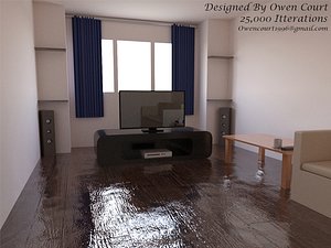 3d model interior living room