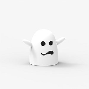 cartoon glossy spooky ghost character
