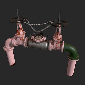 3d water main valves model