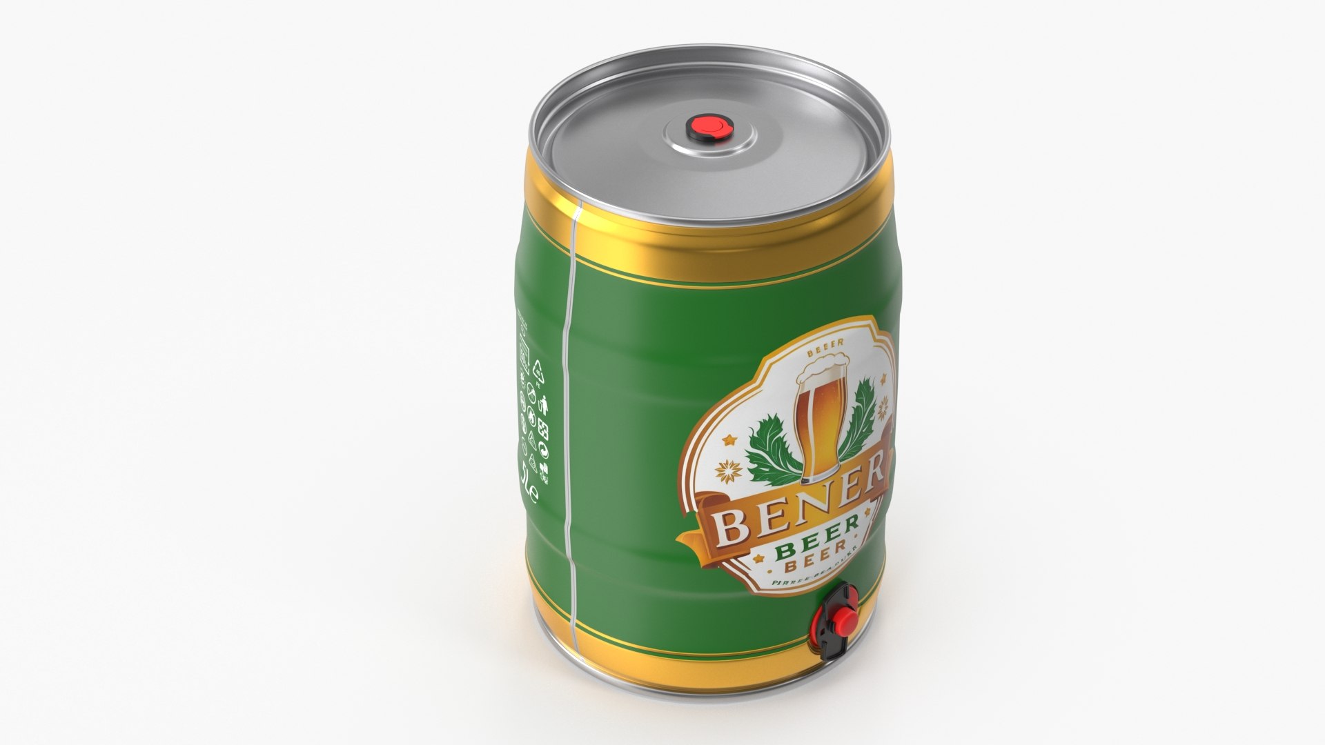 3D Model Beer Keg With Tap And Label TurboSquid 2302485