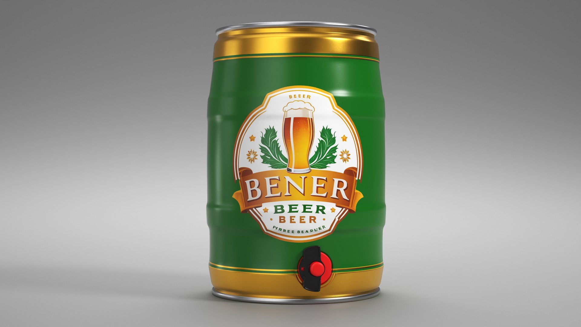 3D Model Beer Keg With Tap And Label TurboSquid 2302485