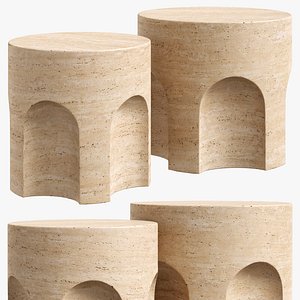 Restoration Hardware Volta Carved round tables 3D