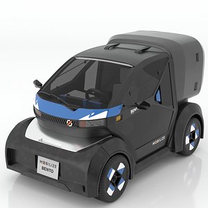 Mobilize Bento electric miniature city car Blue 3D Model 3D model