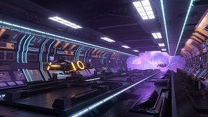 scifi spaceship corridor model
