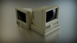 3D Old CRT Monitor and Computer model