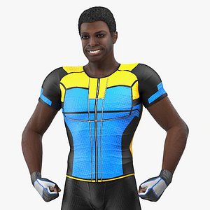 3D model african american fitness instructor