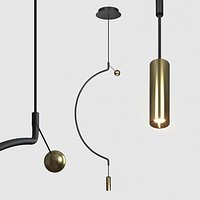 Pendant lamp in the form of a semicircle Delight Axo Light Liaison M1 black