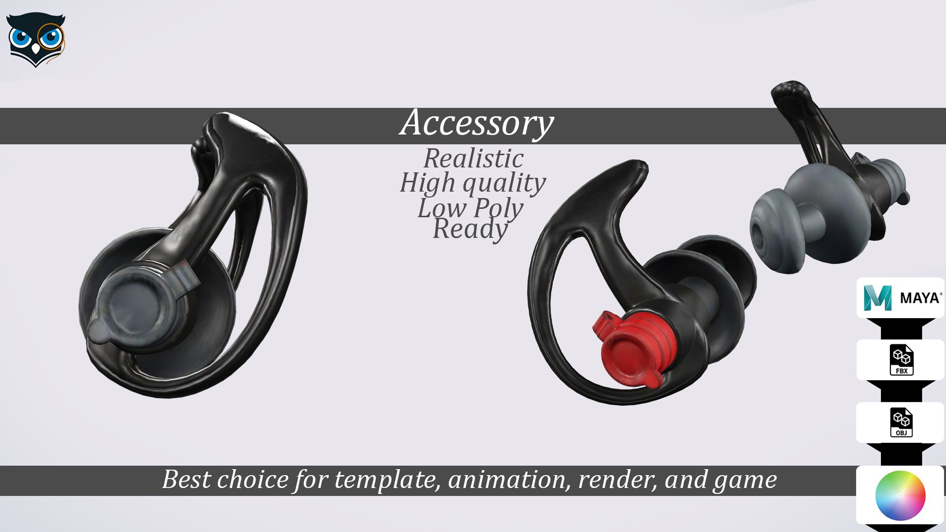 Tactical Earplugs with Retention Hooks - Game Ready 3D model https://p.turbosquid.com/ts-thumb/eT/DB7W2U/cR/arttemp/png/1750935421/1920x1080/fit_q87/c8580147531dc4c195a727c12b43c89f5f821428/arttemp.jpg
