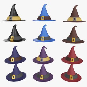 3D Wizard Hats Collection - Low Poly model
