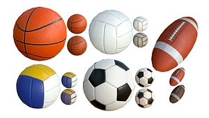 SportBalls Low Poly PBR model