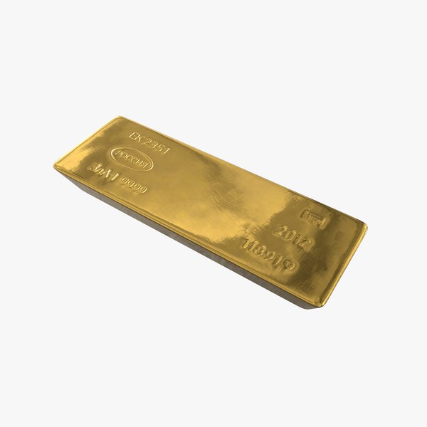 3D standart gold bar russian model