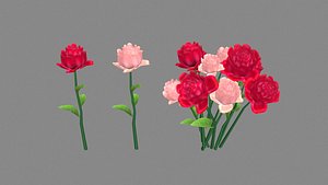 a bunch of roses 3D