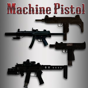 Animated Machine Pistol Pack with Hands