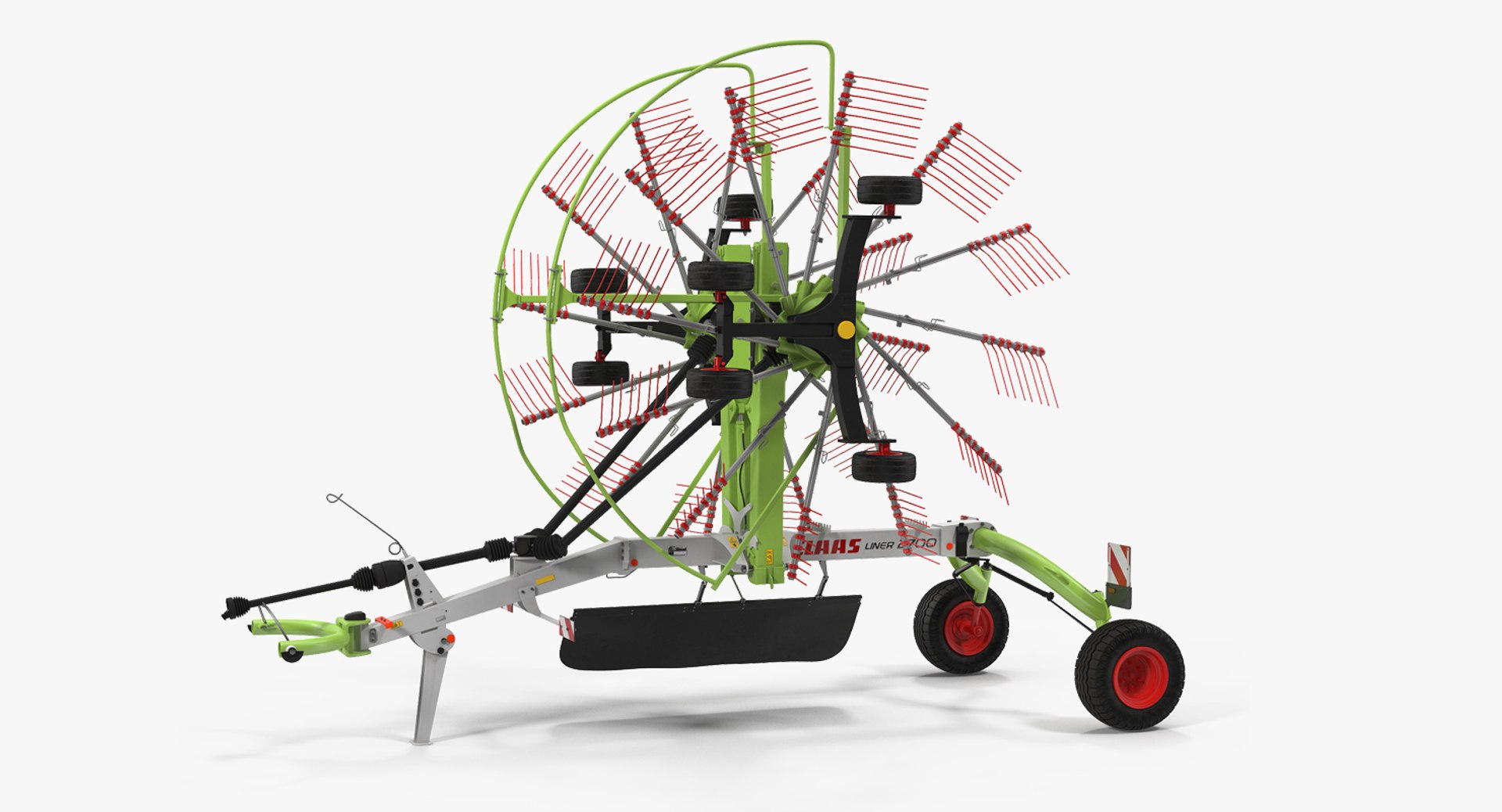 Twin Rotor Hay Rake Claas Liner 2700 Parked 3D Model 3D model preview