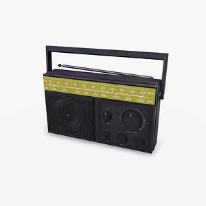 Old Retro Vintage Radio 02 Low-poly PBR