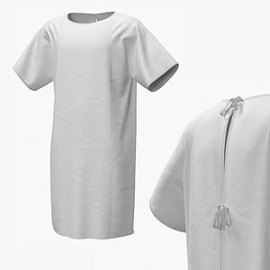 3D Medical Patient Gown White