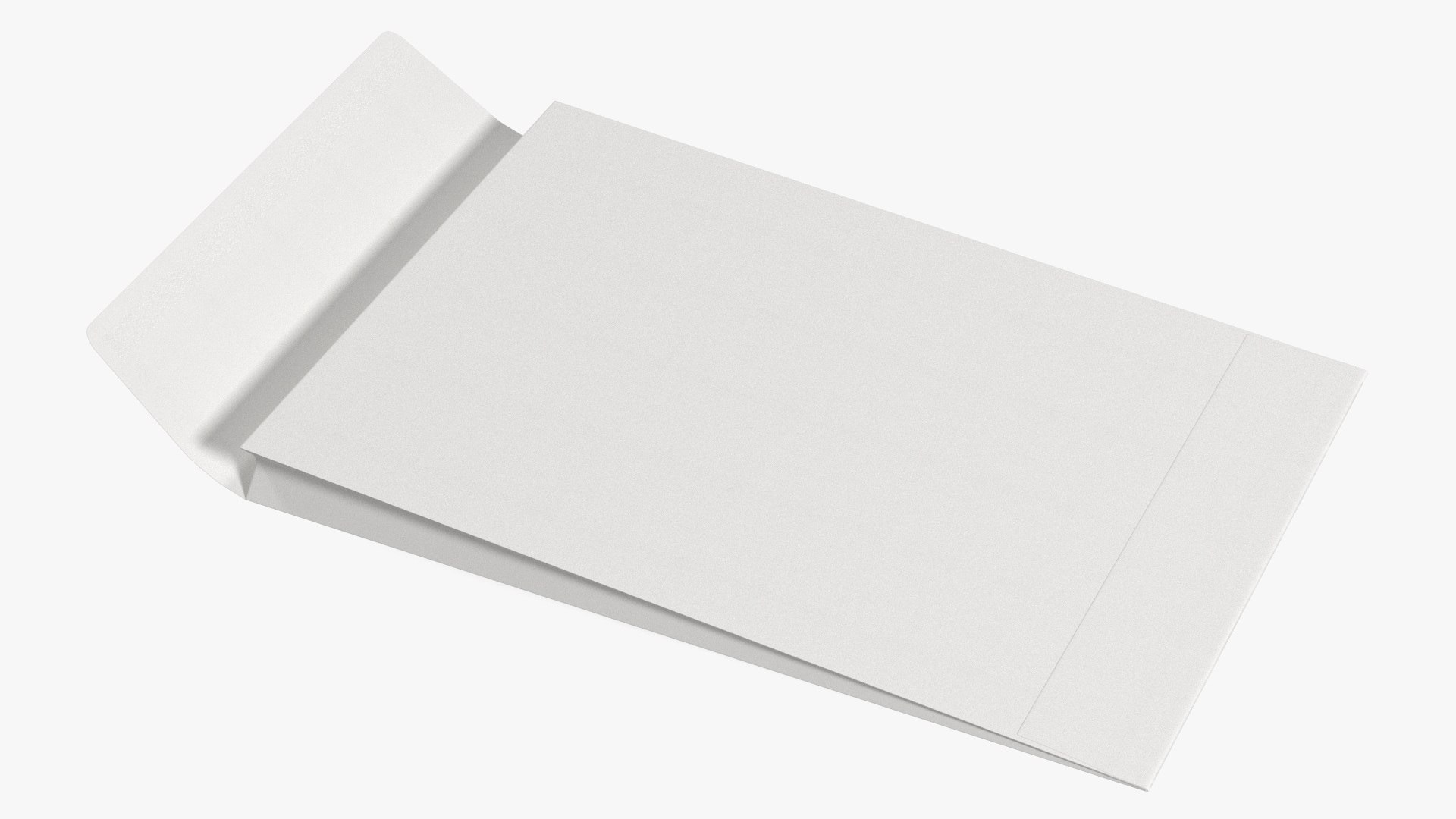 White Gusset Envelope Rigged 3D model preview
