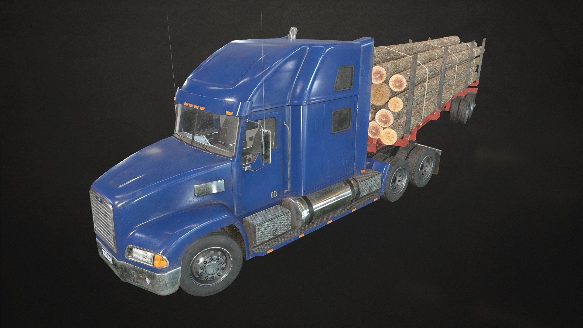 Semi Truck Log Trailer - Low Poly 3D model https://p.turbosquid.com/ts-thumb/eU/43dqIv/PB/semitruckloggingtrailer_03/png/1627726714/1920x1080/fit_q87/417a63f8338e4771d3bf70bc9b52943f51b055a3/semitruckloggingtrailer_03.jpg