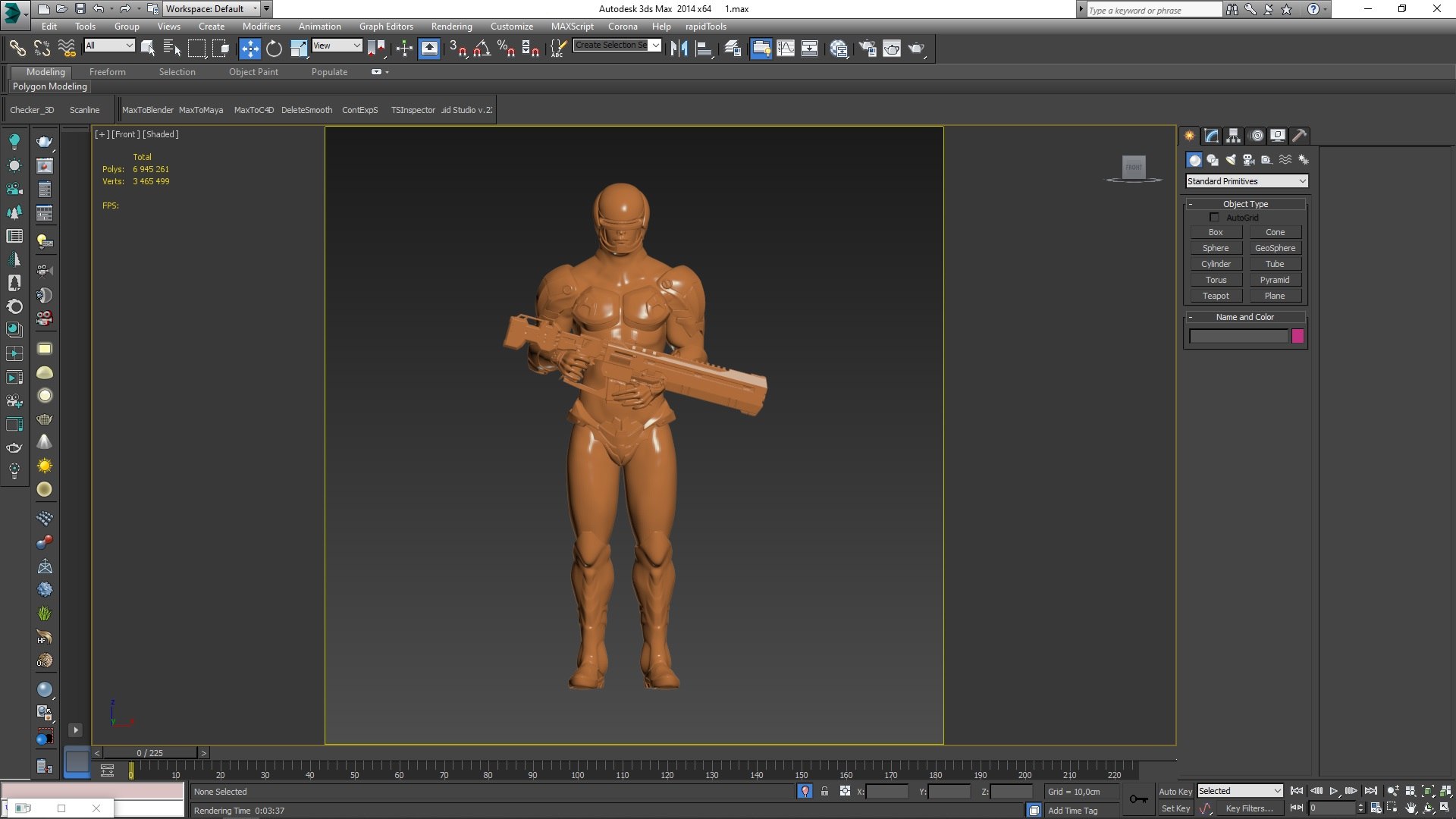 Sci Fi Soldier with Assault Rifle for 3D Print