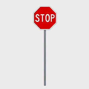 stop vertical road signal 3d model