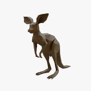 3D Kangaroo low poly