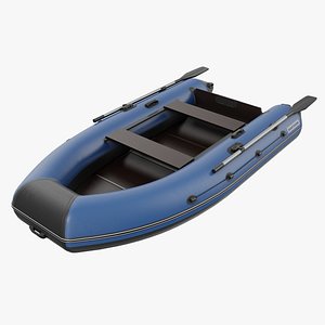 Blue Inflatable Boat 3D model