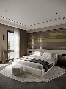 Interior Designed Scene of Master BEDROOM 3D