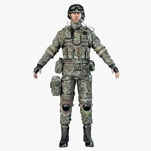 3D Chinese Soldier Special Forces Military