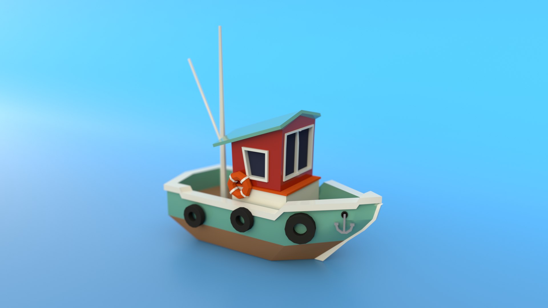 Classic Proportions: 3d Kids Fishing Boat in Blue and Red Style Stock  Illustration - Illustration of colors, water: 299794681