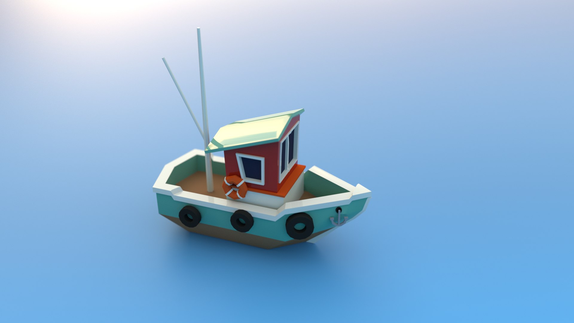 low poly fishing boat 3D Model in Boats 3DExport