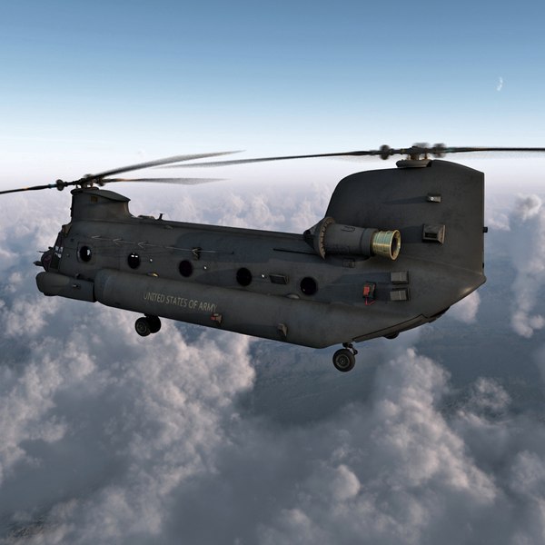 3d model mh 47 chinook rigged