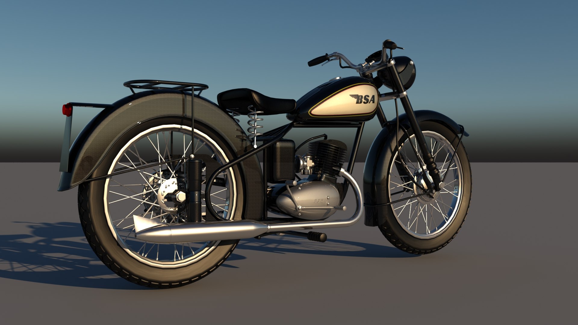 3D Vintage Bsa Bantam D1 TurboSquid 1344519 - Technical View