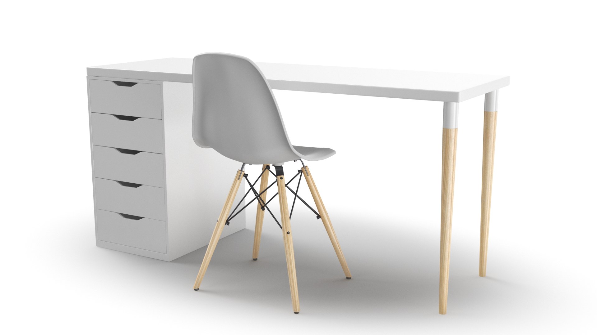 Real modern desk model - TurboSquid 1443443