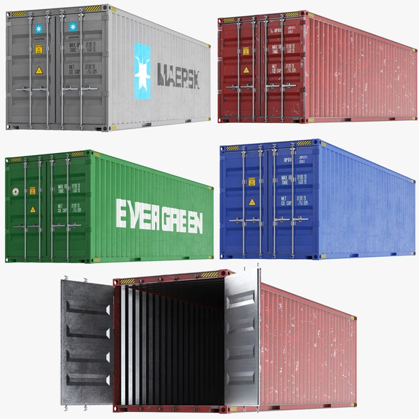 Detailed Shipping Containers Collection model