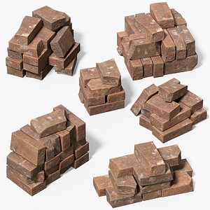 Brick Stacks Collection 01 - PBR Game Ready Low Poly model