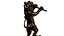 Lion jouant sur la statue de la flûte Sculpture 3D imprimable trophée art décor sculpture