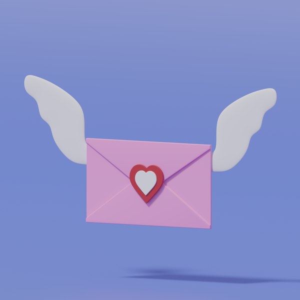 3D model Cartoon Flying Envelope With Wings - TurboSquid 1852918