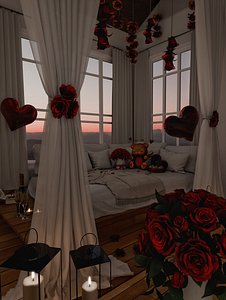 Valentines Nook Blender Scene - EVENING 3D model